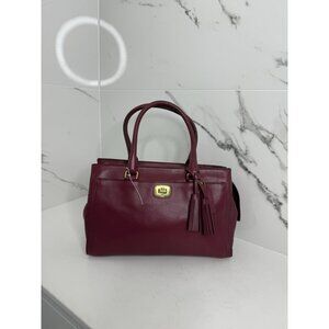 COACH Burgundy Legacy Chelsea Carryall Bag Purse Glove leather Rare Turnkey VTG